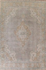 Distressed Traditional Area Rug 9×13 Hand-knotted Wool Vintage for Living Room