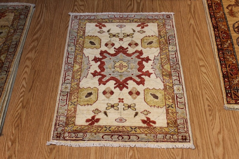 _HANDMADE-RUG-2' x 3' Agra Design made out of natural wool- dyes throw rug gallery