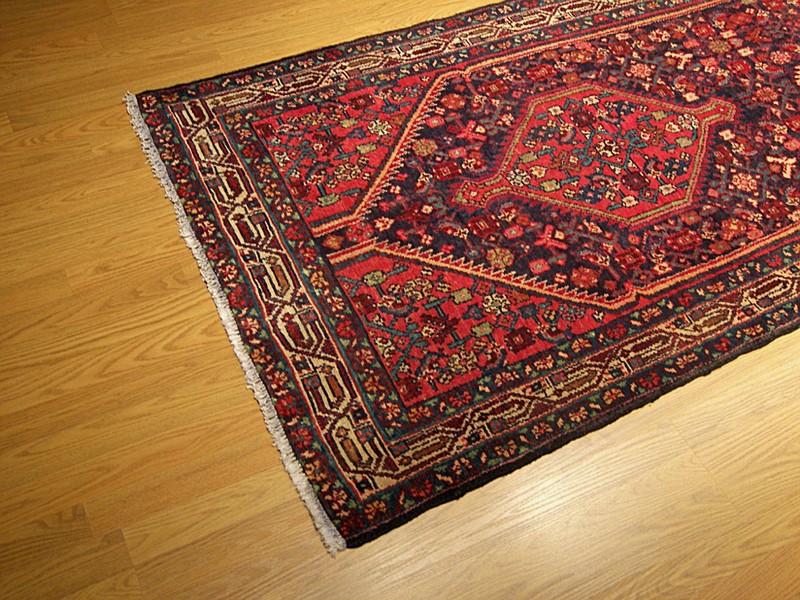 3.5 x 12.5 HAND KNOTTED Antique 1930s Sarab Runner _Veggie Dyed Fine Soft Wool gallery