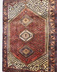 4’9″x3’4″ ANTIQUE HAND KNOTTED PERSAN CAUCASIAN KAZAK SERAPE TRIBAL WOOL RUG
