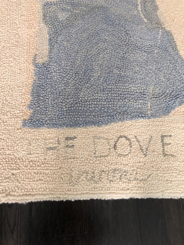 The Dove Signed 1977 Wool Hand Made Rug Picasso Style Mid Century Mod Floor Art gallery
