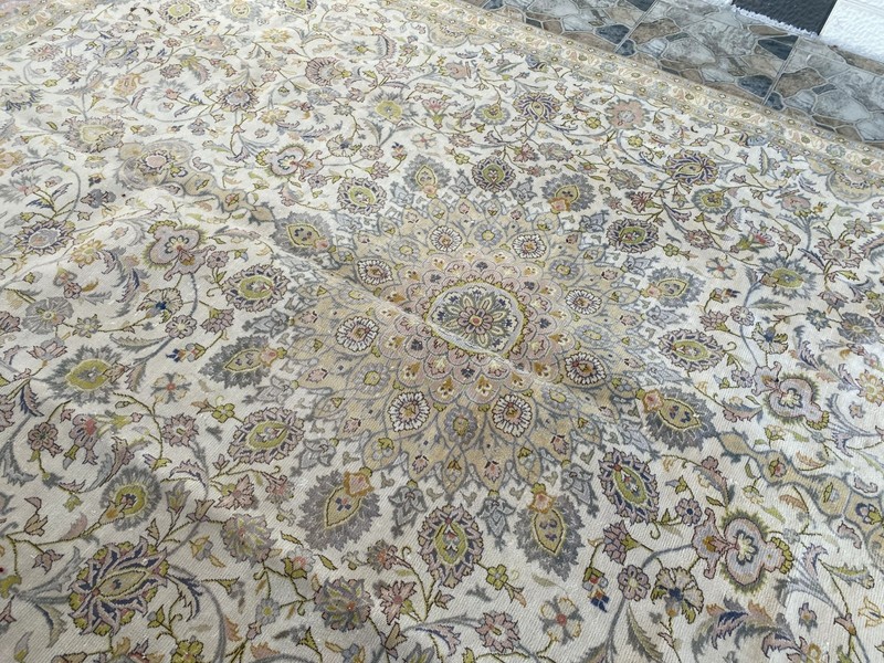 Large Turkish Handmade Hand-Knotted Wool Area Rug 7.3×13 ft Vintage Tribal 1970s gallery