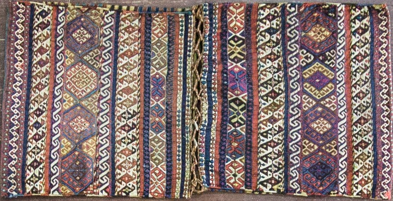Antique Shahsavan Soumak Saddlebag (Khorjin) 24" x 53"#16941 gallery