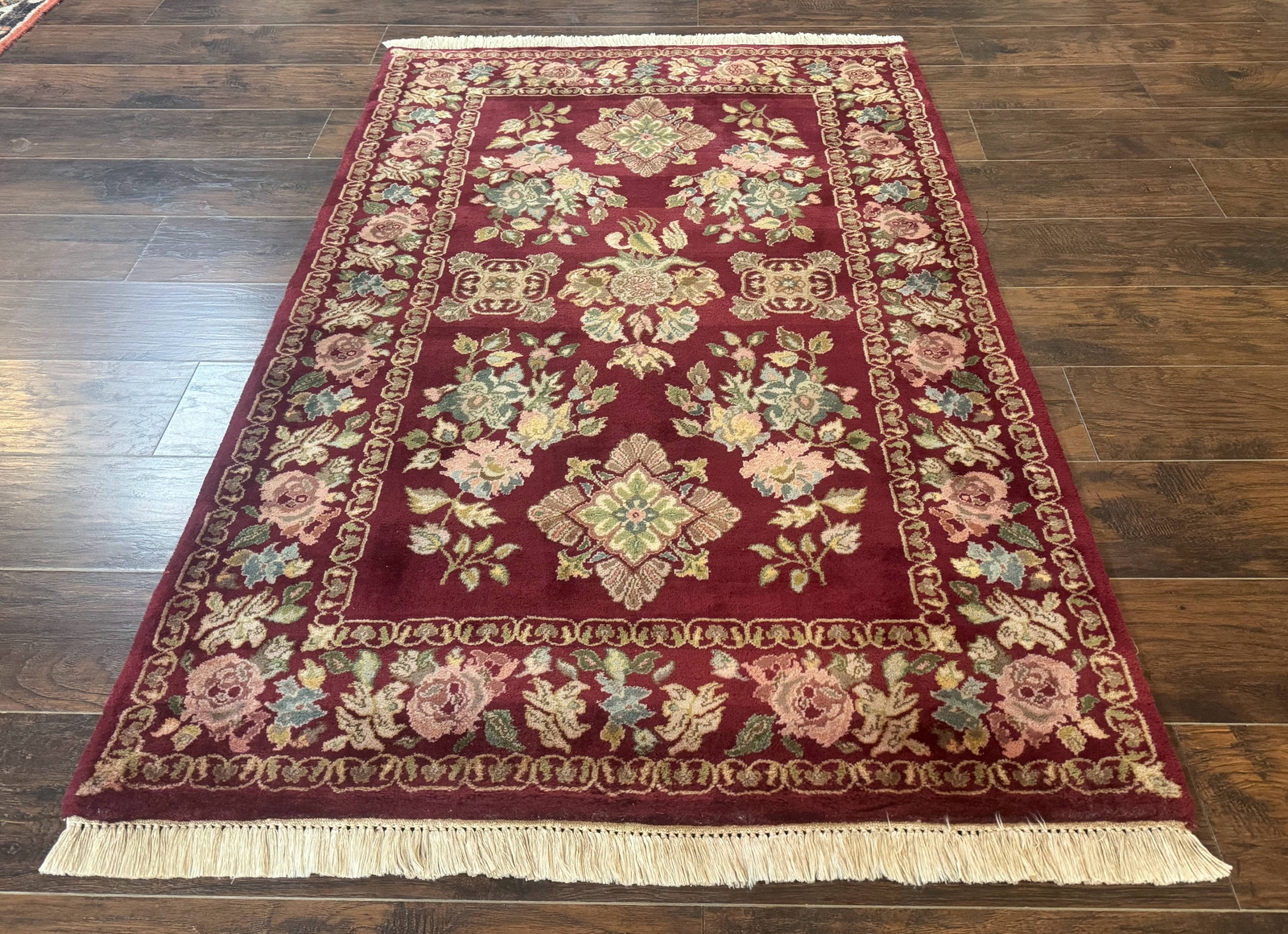 Indo Per'sian Ker'man Rug 4x6, Burgundy, Floral gallery