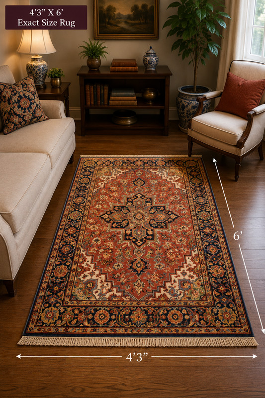 VINTAGE MINT AUTHENTIC AMERICAN KARASTAN HERIZ PATTERN #726 RUG CARPET 4'3" X 6' gallery