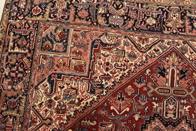 Vintage Tribal Rug 7’8” x 11’4” Red Wool Geometric Hand-Knotted Oriental Carpet gallery