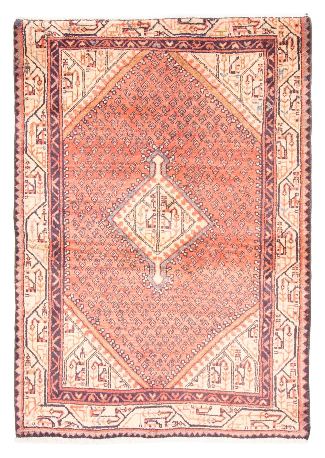 Traditional Vintage Hand-Knotted Area Rug 3'4" x 4'9" Oriental Wool Carpet gallery