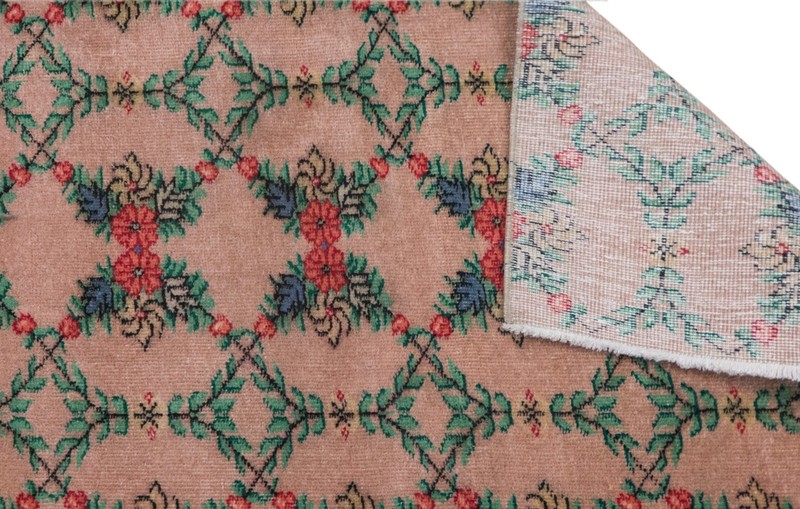 Vintage Turkish Oushak Runner Rug 73x265 cm, 60+ Years Old Handmade Wool Runner gallery
