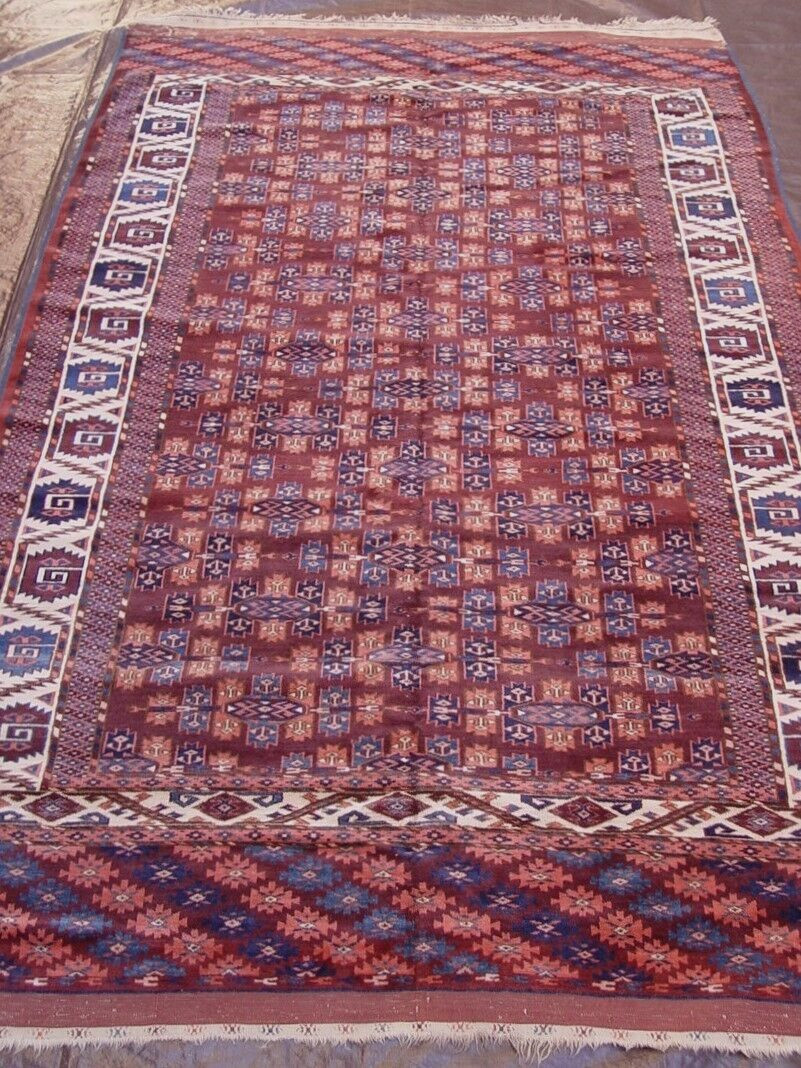 Antique Turkman Yomud Tribe with Kepse Gul Design Main Rug 6'3" x 10'8" gallery