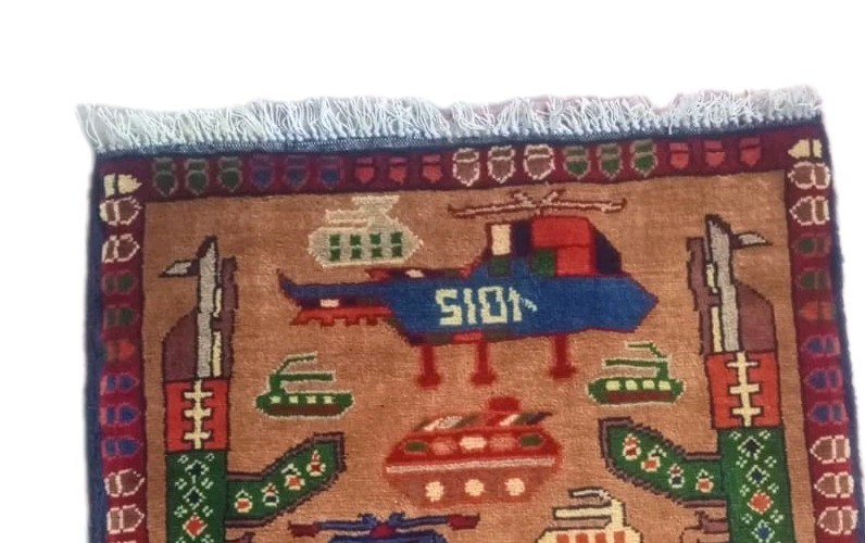 Handmade Afghani War Rug Great Quality Beautiful Design Size 81x57cm gallery