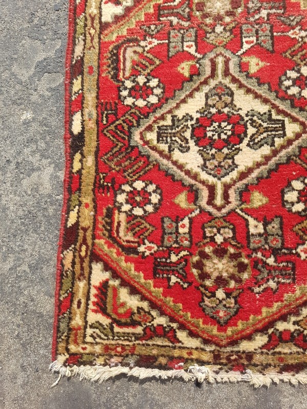 Vintage Hand Made Traditional Rug Oriental Wool Multicolor Carpet 86x59 cm gallery