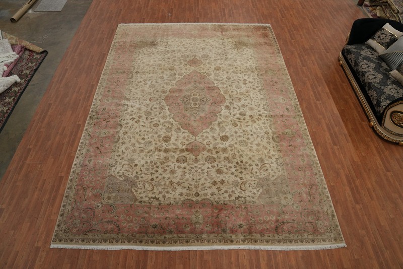 Excellent Hand-made Wool Vegetable Dye Floral Traditional Palace Size Rug 12x17 gallery