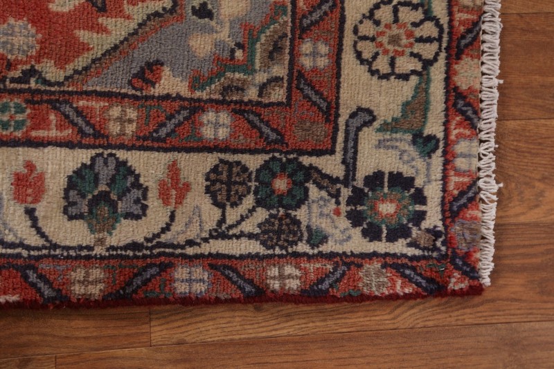 Vintage Navy Blue/ Ivory Hamedan Runner 4x10 Rug Hand-knotted Oriental Carpet gallery