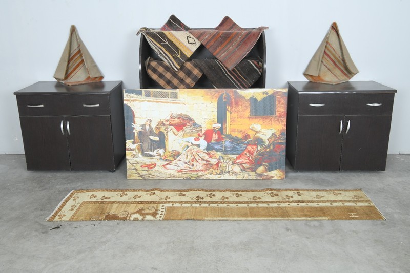 2x7 runner rug, handmade vintage turkish rug runner, small oushak rug,710 gallery