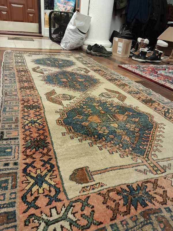 1800"s Oriental Anatolian Rare Karabagh Kazak long rug nice color H/knotted gallery