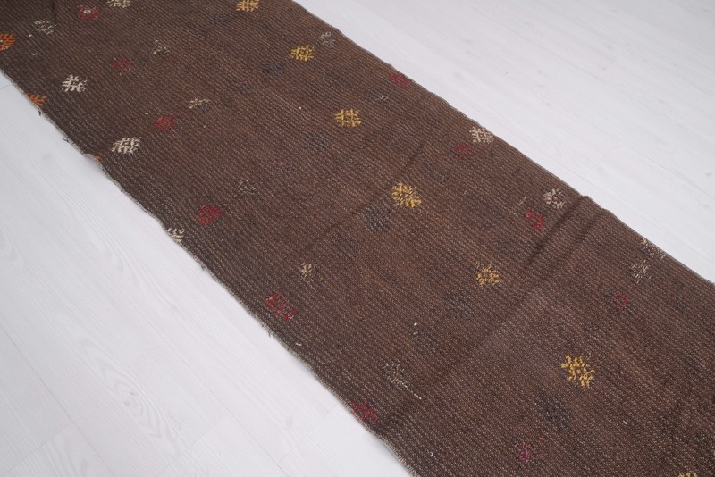 3x8 Neutral Kilim Vintage Oushak Runner Rug Turkish Carpet Traditional Rug 195 gallery