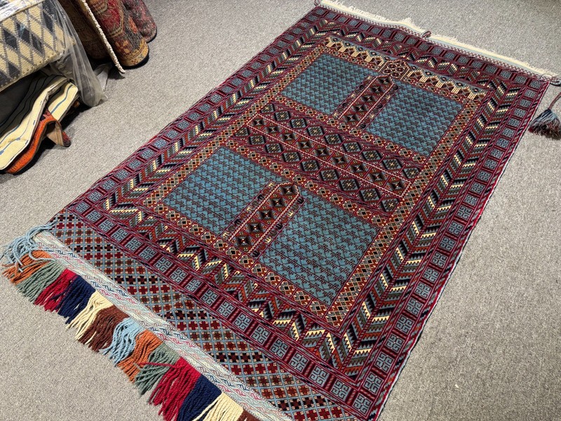 Fine Antique Turkmen Bukhara Rug 4x6 Afghan Hand Knotted Vintage Oriental Carpet gallery