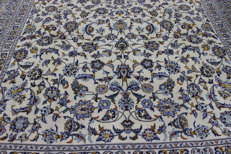 LARGE HANDMADE ORIENTAL KESHAN WOOL CARPET WITH SUPERB FLORAL 385 x 260 cm gallery