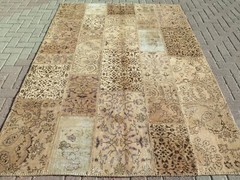 Patchwork Rug, Area Rugs, Wool Rug, Boho Rug, Handmade Turkish Carpet 68″x96″