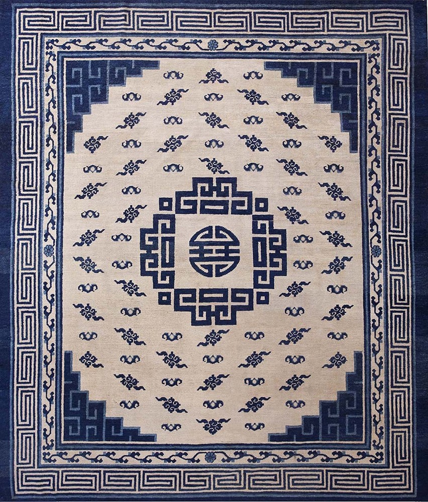 8X10 Antique Chinese Mongolian Design Wool Area Rug 1860