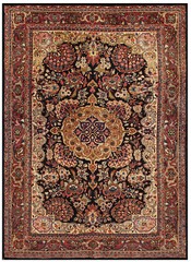 5×7 Antique Handmade Traditional Rug Blue 137cm x 198cm Circa 1920