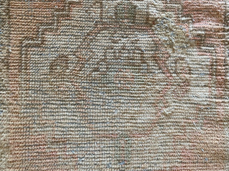 Muted Vintage Small Rug 1.5x3.2 ft Soft Earth Tones with Faded Medallion Boho gallery
