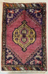 Antique Rug Pillow, Anatolian Small Carpet, Doormat, Handwoven Rug, Turkish