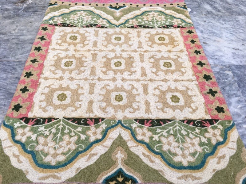 Vintage French Aubusson Style Area Rug Handmade Chain Stitch Wool Carpet 2x3 ft gallery