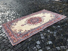 Boho rug, Vintage rug, Handmade rug, Area rug, Wool rug, Carpet,4,7 x 8,2 ft
