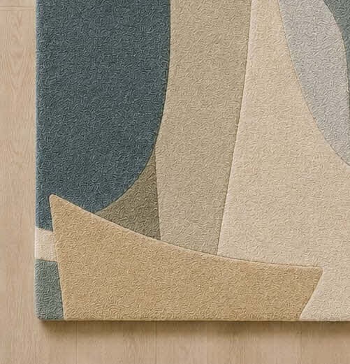 hand tufted rug, abstract rug, organic shape rug, modern area rug, contemporary gallery