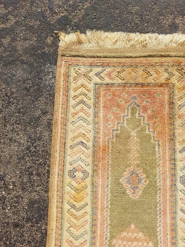 Vintage Hand Made Traditional Rug Epic Oriental Wool Multicolor Carpet 52x32 cm gallery