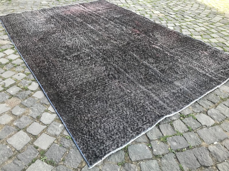 Turkish Antique Overdyed Bohemian Area Oushak rug Vintage Rug Handmade Wool rug gallery