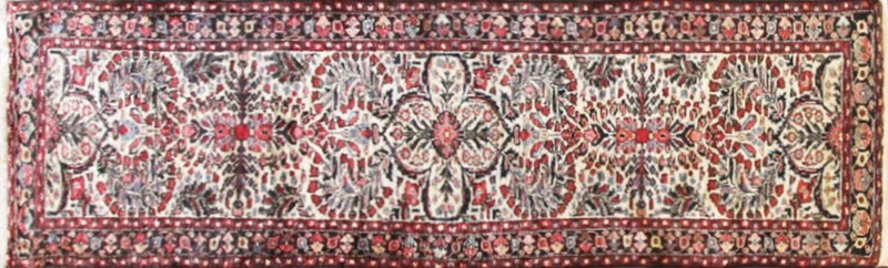 Antique Lilihan / Sarouk Runner 2'8" x 98"',c-1940 #17311 gallery