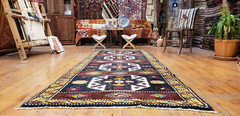 Bohemian 1960-1980’s Vintage Wool Pile Natural Dye Armenian Runner 3’6″×9’7″