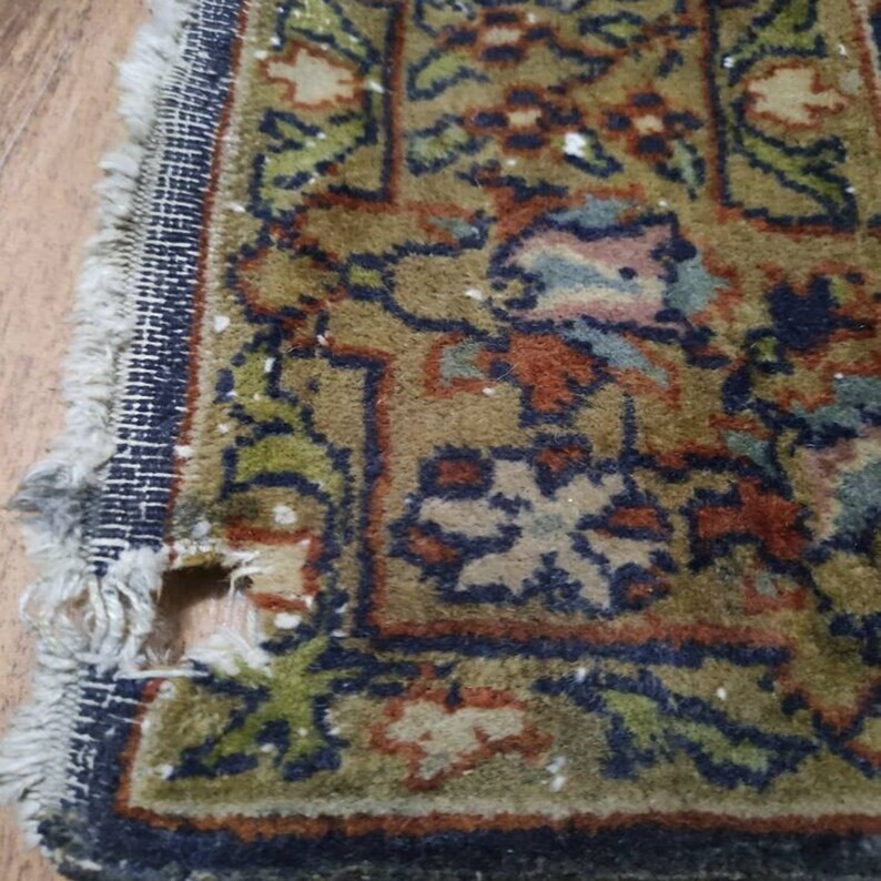Antique Rug mat Pair of Rugs Kashmiri Antique Rug Size 99 cm x 63 cm , KR gallery