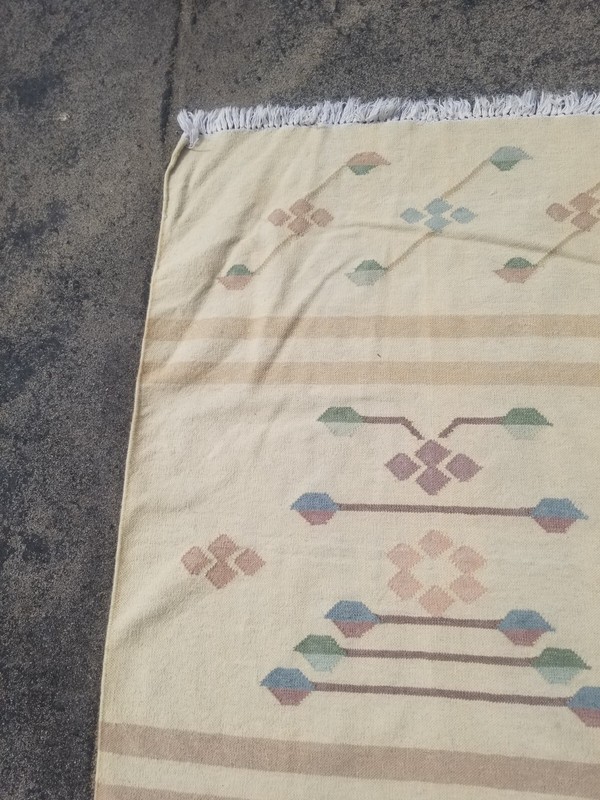 Vintage Traditional Handmade Beautiful Turkish Kilim Floor Rug Carpet 144x95 cm gallery