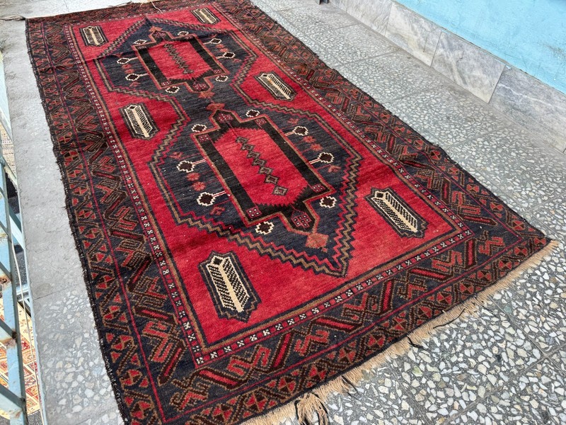 4x6Ft Afghan Hand Knotted Baluchi Area Rug Geometric oriental Traditional Carpet gallery
