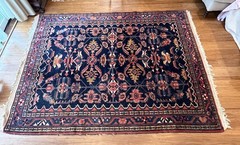 Vintage Hand-Knotted 65″ x 87″ Oriental Geometric Rug