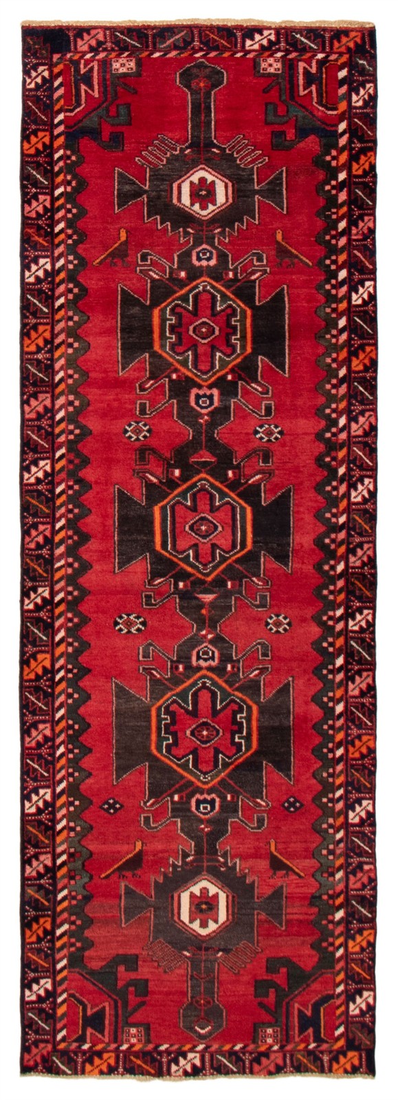 3'4" x 9'10" Vintage Hand-knotted Runner Rug Traditional Oriental Wool Carpet gallery