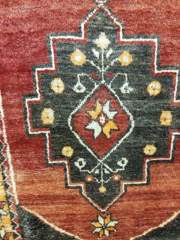 Rare Primitive Cr1930-1939s Antique Multi-Colored Wool Pile Tribal Rug 4x7ft gallery