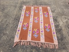 Vintage Traditional Handmade Romanian Wool Multicolor Kilim 6.6×4.7 ft