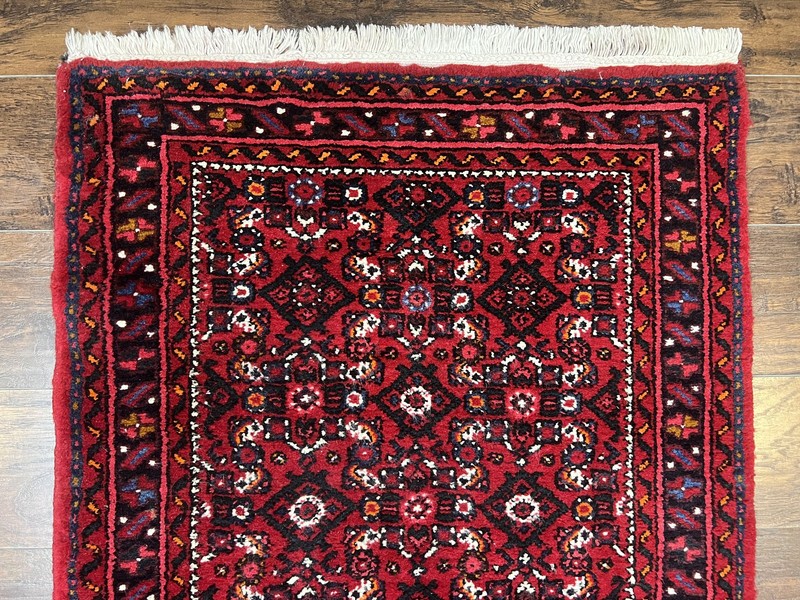Long Tribal Runner Rug 3x16 Wool Hand Knotted Antique Oriental Carpet Red gallery
