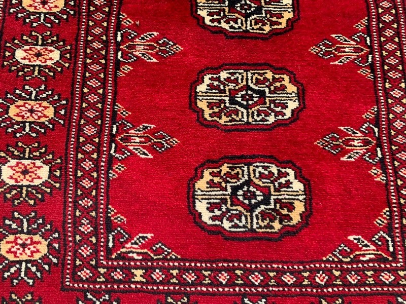 Vintage Afghan Hand-Knotted: Bokhara Wool Area Rug, Traditional Carpet (3x4 ft.) gallery