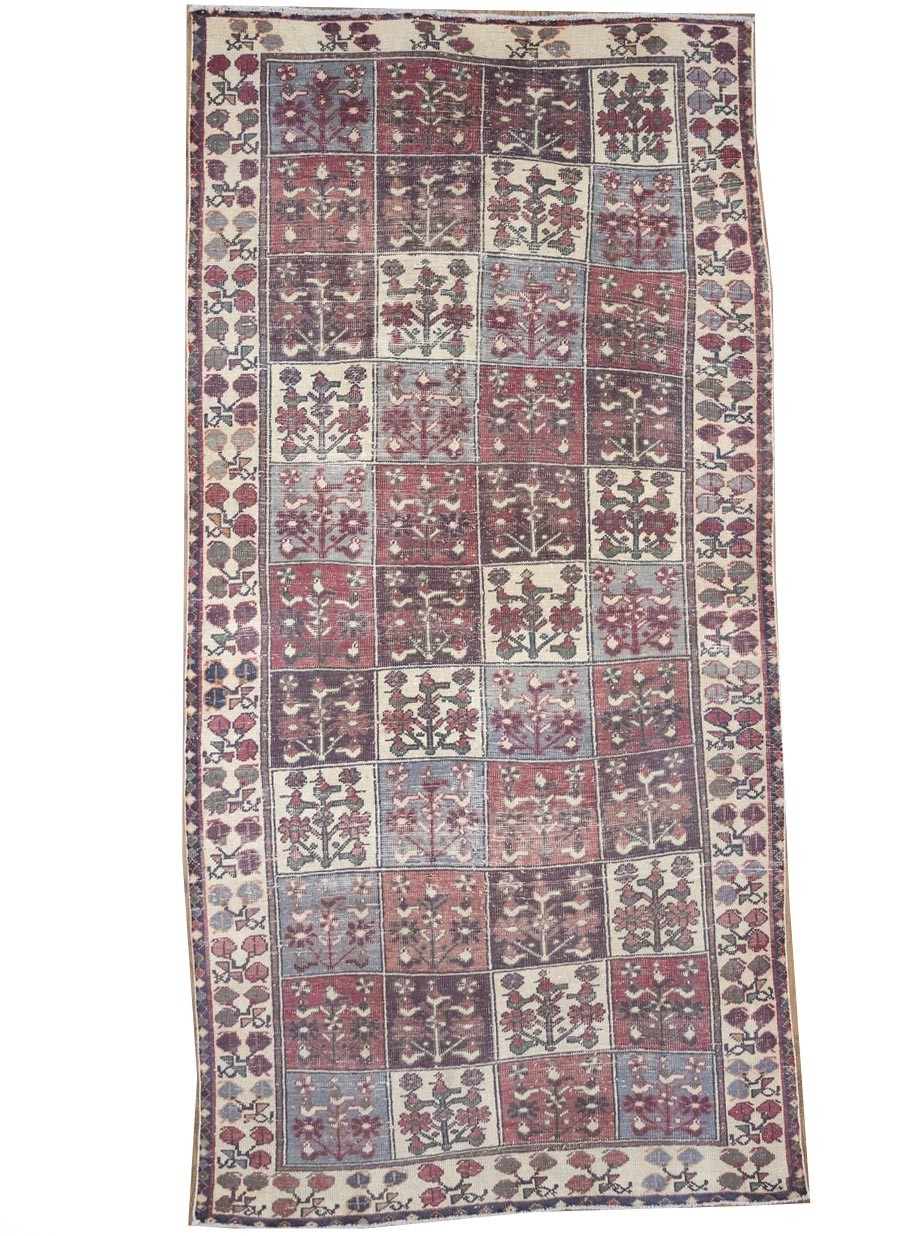 Semi-Antique Distressed Tribal Geometric Oriental Rug Living Room Carpet 5x10 Ft gallery
