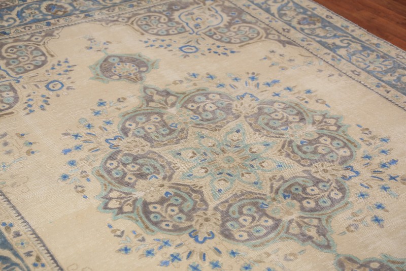 Floral Wool Medallion Tebriz Area Rug 6x9 Vintage Hand-made Traditional Carpet gallery