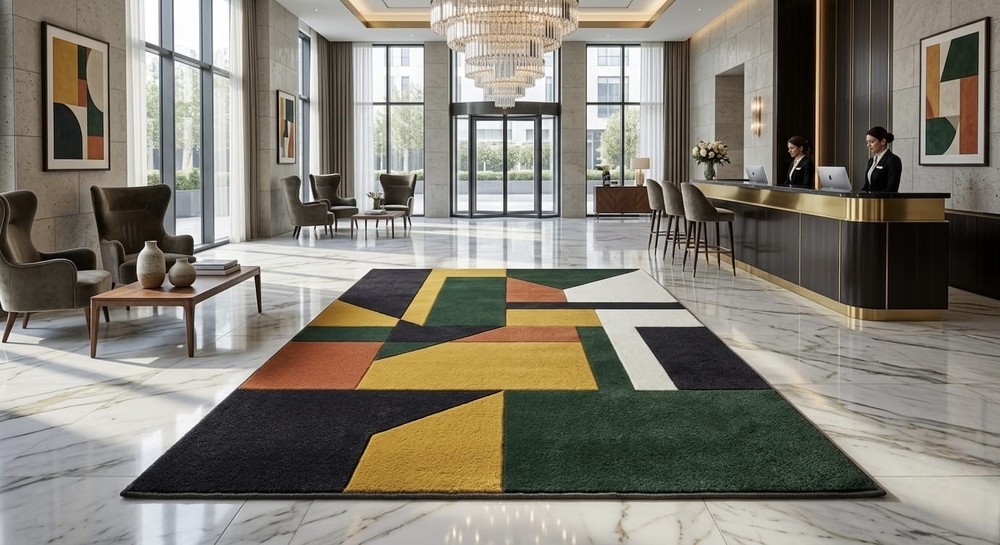 Modern Geometric Area Rug | Luxury Soft Carpet | Living Room Bedroom Floor Mat |