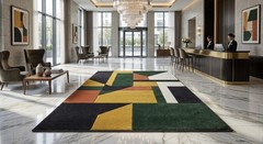Modern Geometric Area Rug | Luxury Soft Carpet | Living Room Bedroom Floor Mat |