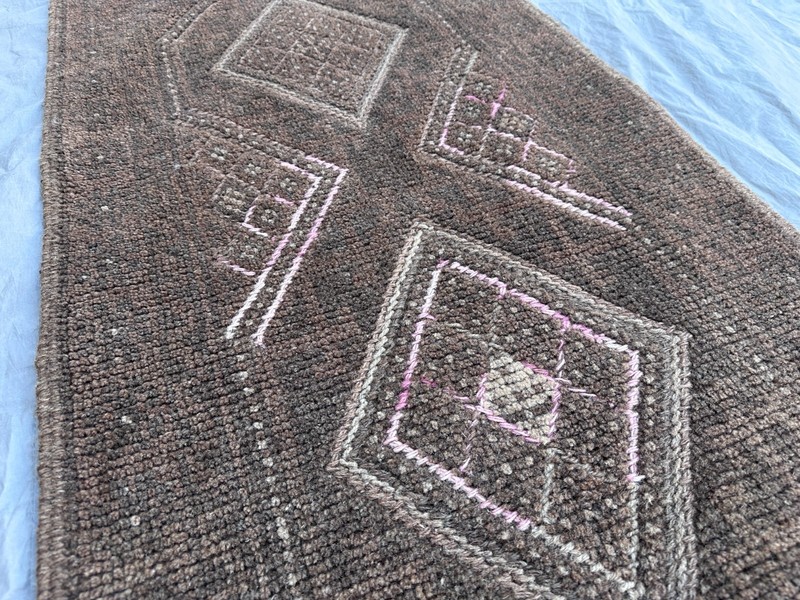 Vintage Afghan Baluchi Mishwani Runner Rug 1’10 x 7’9 ft Wool Faded Kitchen Rug gallery