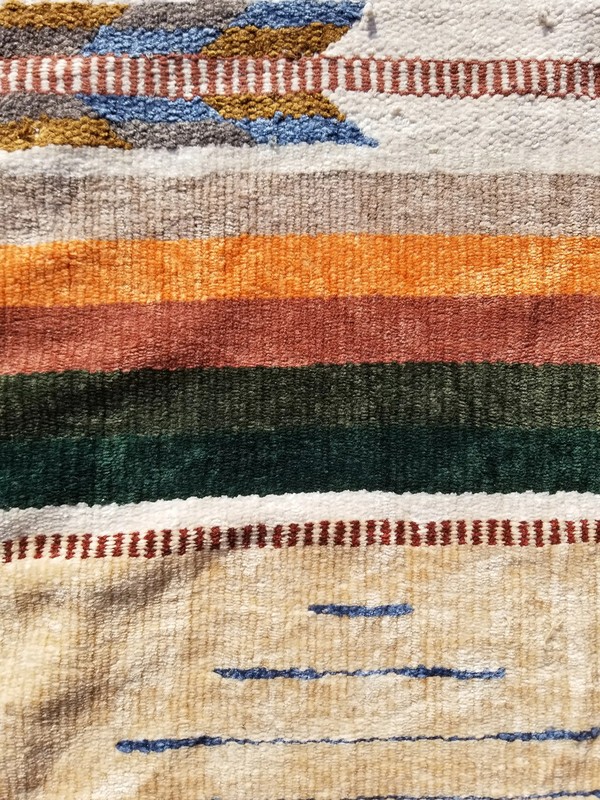 Vintage Traditional Handmade Southwestern Wool Multicolor Kilim 6.5x3.6 ft gallery
