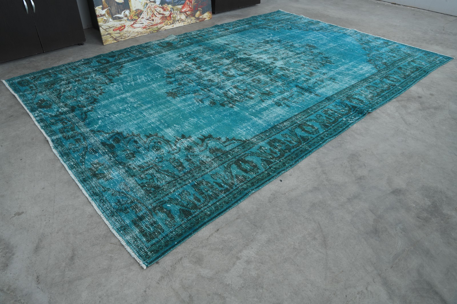 vintage area rug hand made oversize oushak turkish rug 7x10 oriental carpet 172 gallery